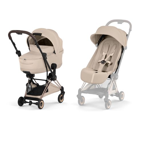 טיולון קויה Cybex Coya 2 – יוקרה, אולטרה-קומפקטיות ונוחות ללא פשרות שילדה רוזגולד צבע בז 