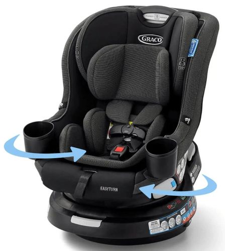 כיסא בטיחות מסתובב איזי טרן EasyTurn 360 Slim עם נעילת SnugLock צבע שחור/אפור Cyran גרקו