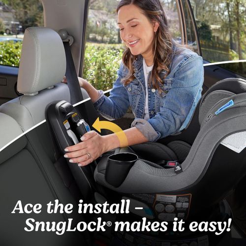 כיסא בטיחות מסתובב איזי טרן EasyTurn 360 Slim עם נעילת SnugLock צבע שחור/אפור Cyran גרקו