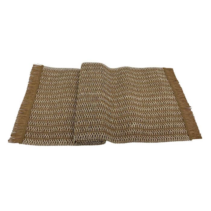 רנר בד קלוע 120×30 ס"מ – חום/קרם פרנזים