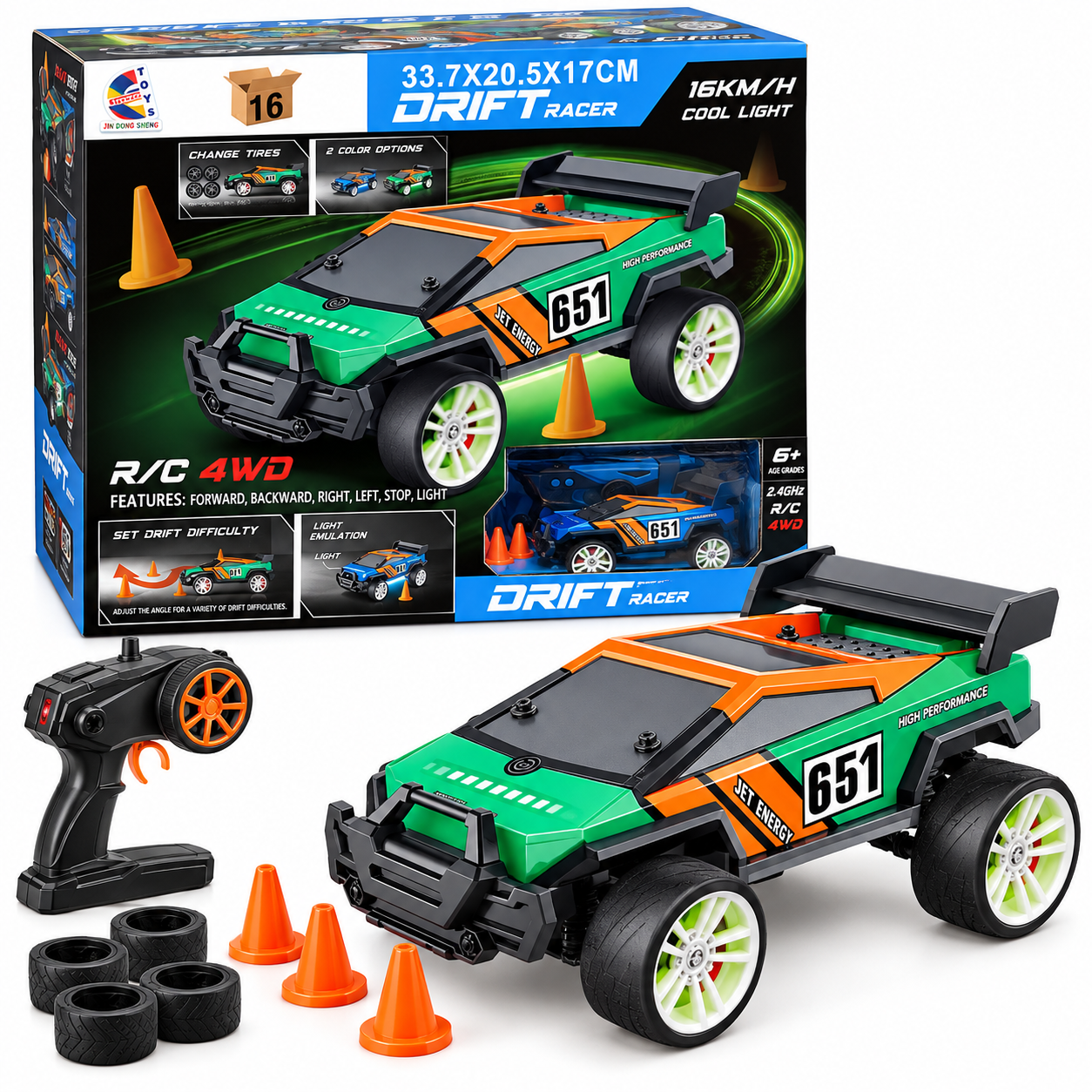 מכונית מרוץ על שלט Drift Racer הנעה 4×4 Espanioli Toys