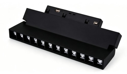ספוט עדשות מתכוונן 12W לפס צבירה מגנטי CCT שחור Liper Saros
