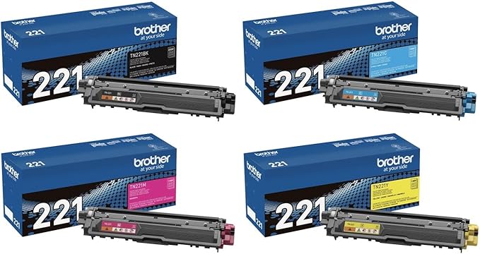סט 4 טונרים תואמים Brother TN-221BK/C/M/Y – שחור, ציאן, מגנטה, צהוב