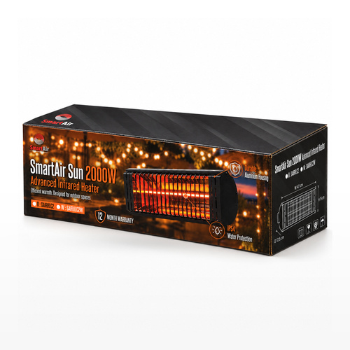 אריזת תנור חימום אינפרא אדום SmartAir Sun 2000 שחור SAIRHLC2B