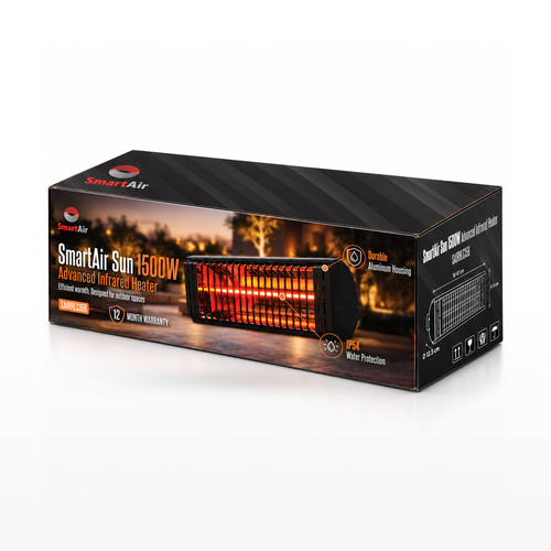 אריזת תנור חימום אינפרא אדום SmartAir Sun 1500W שחור SAIRHLC15B