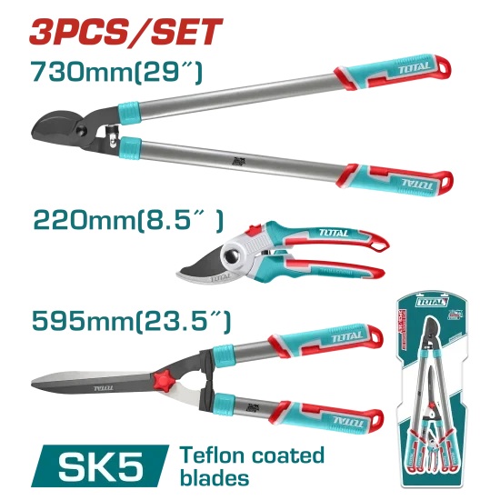 סט 3 כלי גיזום SK5 לגינה TOTAL