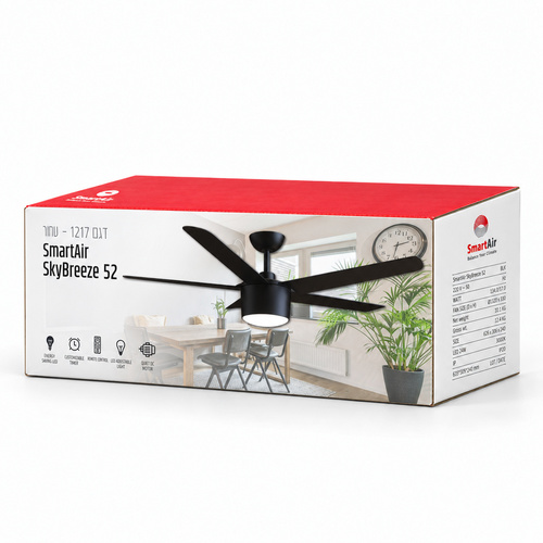 מאוורר תקרה SmartAir SkyBreeze 52 שחור – תמונה 3