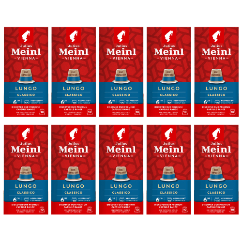 100 קפסולות יוליוס מיינל #6- Julius Meinl espresso Lungo, למכונת נספרסו