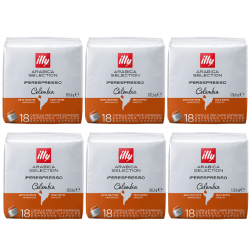 108 (6X18) קפסולות הייפר אספרסו אילי קולומביה Illy IperEspresso Colombia