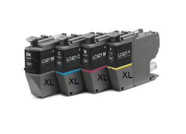 סט 4 ראשי דיו תואמים brother lc421xl bk/c/y/m