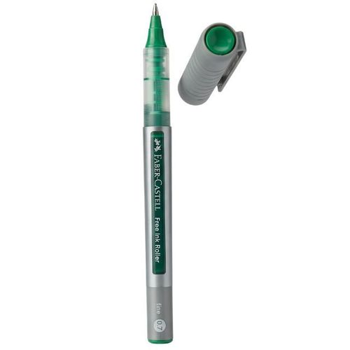 עט רולר דיו ירוק Faber Castell Free Ink Fine חוד 0.7 מ מ