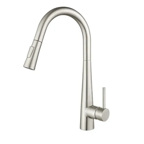 ברז מטבח נשלף ניקל מוברש מסדרת Hilo מבית Waterfall