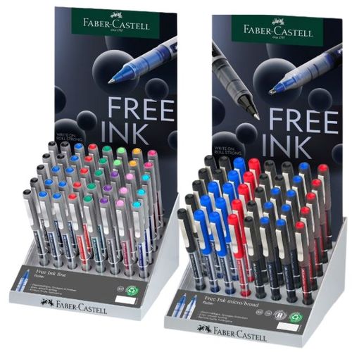 עט רולר דיו Faber Castell Free Ink Fine - Micro Broadחוד 0.5, 0.7 ו1.5 מ״מ, מגוון צבעים