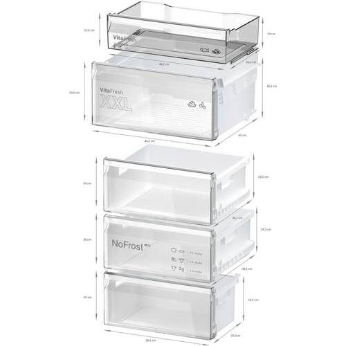 מקרר מקפיא תחתון 363 ליטר Bosch KGN39VXCT נירוסטה מושחרת