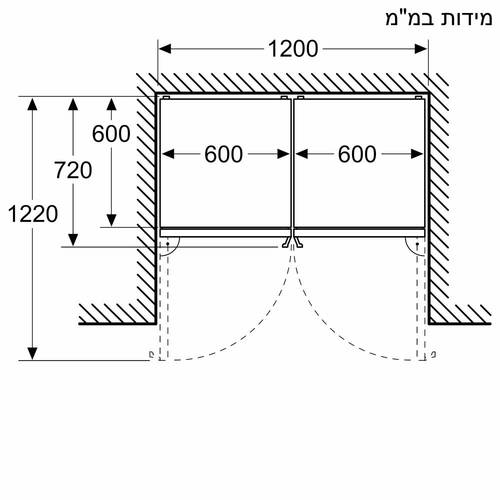מקרר מקפיא תחתון 363 ליטר Bosch KGN39VXCT נירוסטה מושחרת
