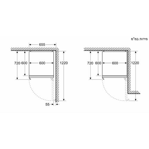 מקרר מקפיא תחתון 363 ליטר Bosch KGN39VXCT נירוסטה מושחרת