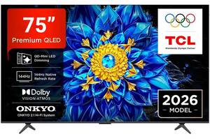 טלוויזיה חכמה "75 TCL 75P8L QLED Mini LED 4K