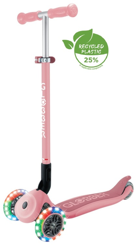 קורקינט 3 גלגלים מתקפל עם גלגלים מאירים PRIMO FOLDABLE LIGHTS - ורוד פסטל