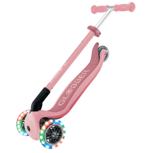 קורקינט 3 גלגלים מתקפל עם גלגלים מאירים PRIMO FOLDABLE LIGHTS - ורוד פסטל