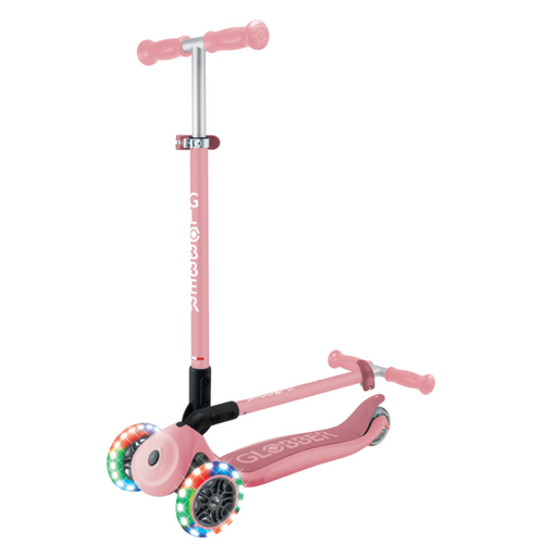 קורקינט 3 גלגלים מתקפל עם גלגלים מאירים PRIMO FOLDABLE LIGHTS - ורוד פסטל