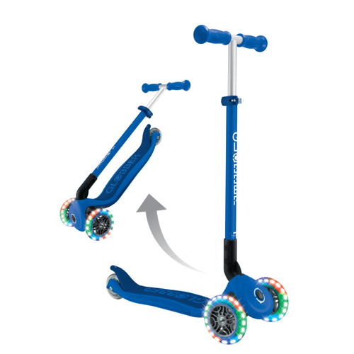 קורקינט 3 גלגלים מתקפל עם גלגלים מאירים PRIMO FOLDABLE LIGHTS - כחול נייבי