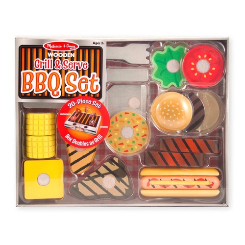 ערכת גריל מנגל מעץ איכותי מבית מליסה ודאג Melissa And Doug