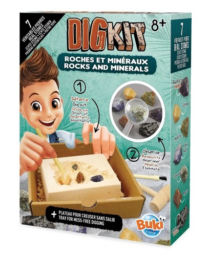 ערכת לחפירת סלעים ומינרלים מבית בוקי צרפת Buki France