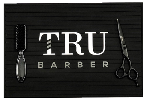 משטח עבודה מקצועי למספרה TRUbarber ‏34.5×23 ס״מ – שחור