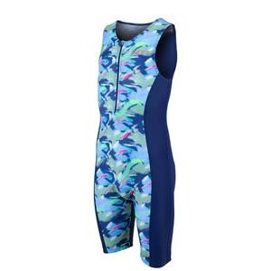חליפת טריאתלון ילדים  ZONE3 KIDS DIGITAL TRIATHLON SUIT שחור-כחול אלסטית וטכנית מאוד