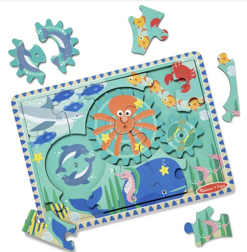 פאזל ים מעץ עם גלגל שיניים מבית מליסה ודאג - MELISSA AND DOUG