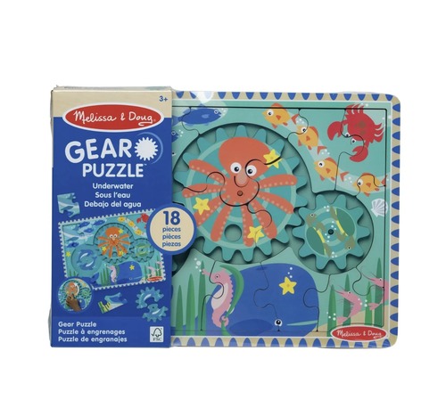פאזל ים מעץ עם גלגל שיניים מבית מליסה ודאג - MELISSA AND DOUG
