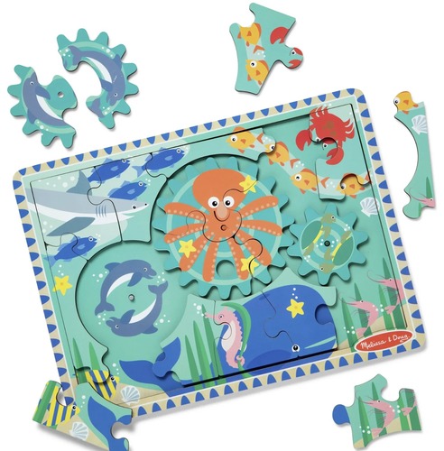 פאזל ים מעץ עם גלגל שיניים מבית מליסה ודאג - MELISSA AND DOUG