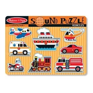 פאזל צלילים מעץ כלי תחבורה מבית מליסה ודאג Melissa and Doug