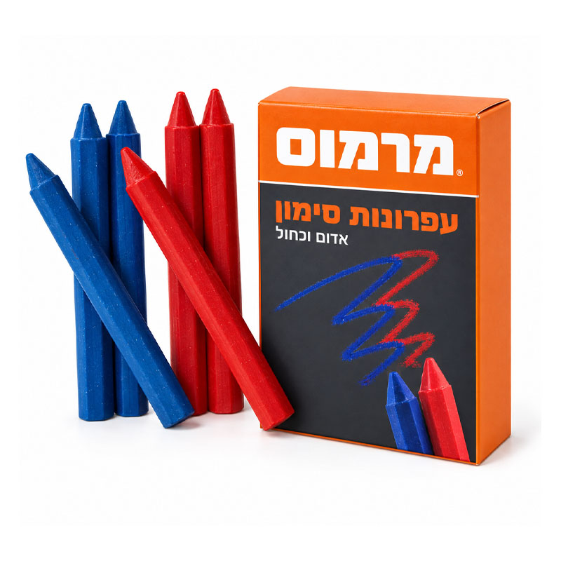 גיר סימון עבה כחול/אדום