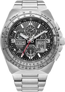 שעון טייסים אנלוגי דיגיטלי Citizen JY8120-58E Promaster Skyhawk A-T רדיו קונטרול אקו דרייב וספיר