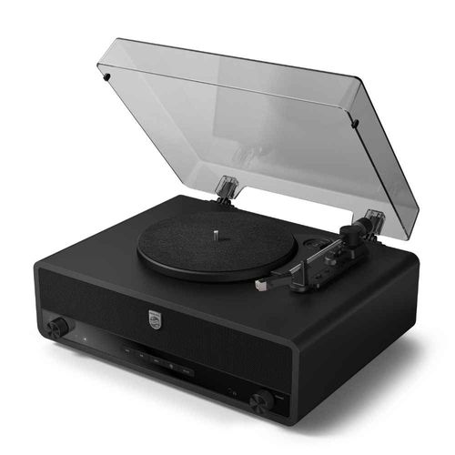 פטיפון Bluetooth Philips Stevie עם רמקולים מובנים USB ו-AUX