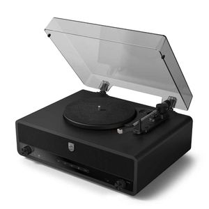 פטיפון Bluetooth Philips Stevie עם רמקולים מובנים USB ו-AUX