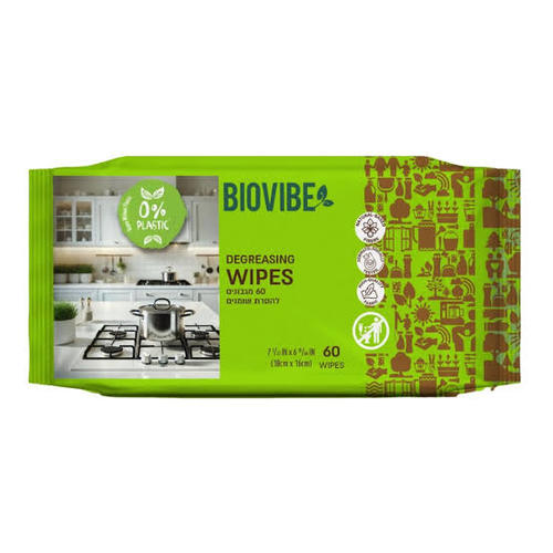 מגבונים להסרת שומנים 0% פלסטיק (120 יחידות) | BIOVIBE - זוג