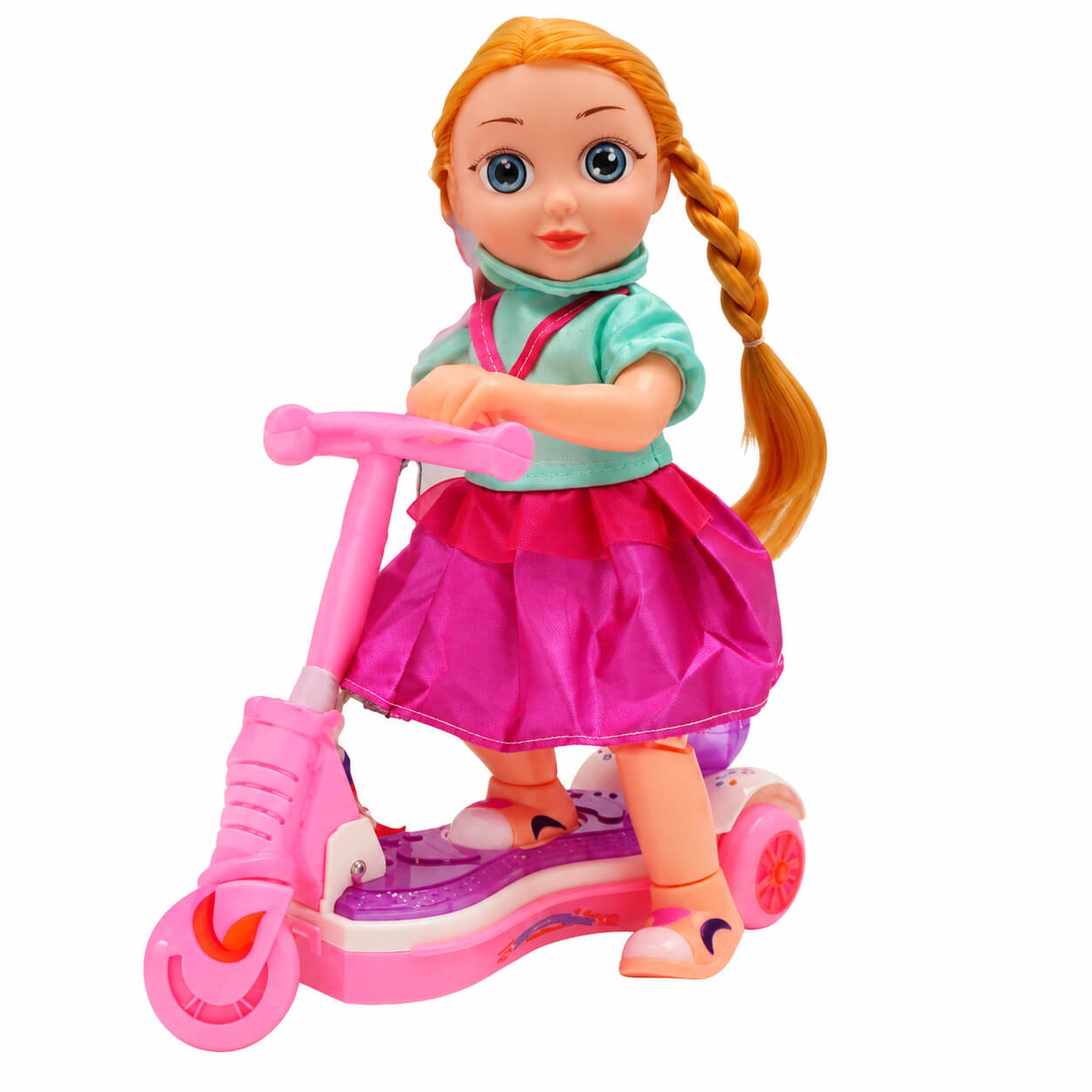 בובה עם קורקינט מוזיקלי ואורות Shiran Toys