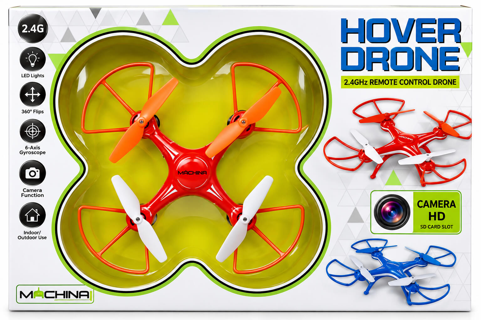 רחפן Hover Drone עם מצלמת SD ותאורה Machina
