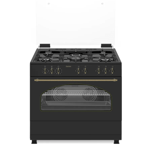 תנור משולב גז 90 פרמיום פירלס PR 9060 BLK ST רטרו כפרי שחור Peerless