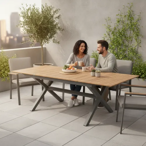 שולחן אוכל נפתח מאלומיניום 172/243 ס