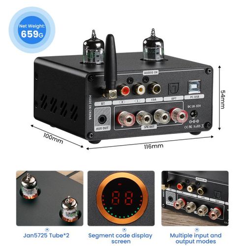 AIYIMA T9 PRO — מגבר משולב מנורות All-in-One עם DAC, Bluetooth ו-VU Meter