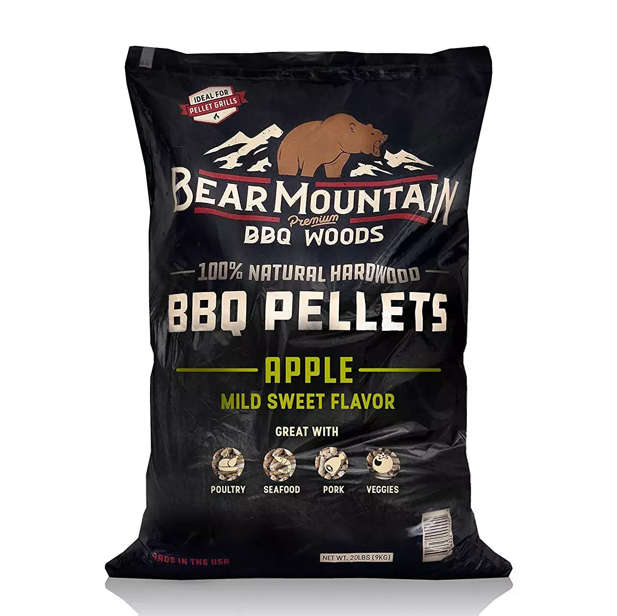 פֶלֶט למעשנה מעץ תפוח אמריקאי 9 ק”ג Apple pellets