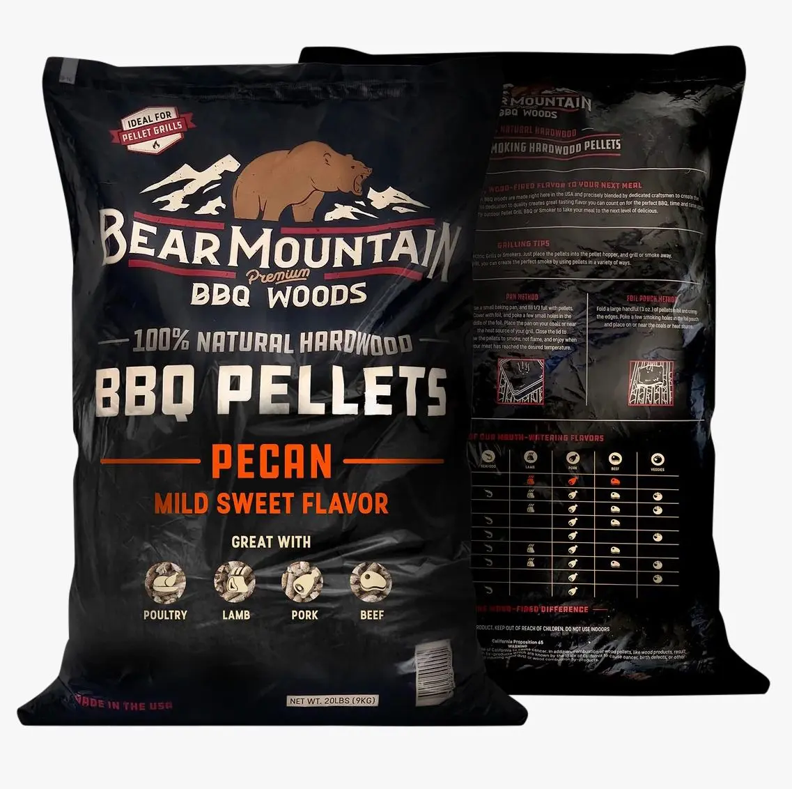 פֶלֶט למעשנה מעץ פקאן אמריקאי 9 ק”ג Pecan pellets
