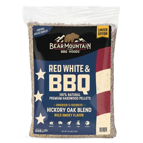 פֶלֶט למעשנה-תערובת מ-עצים אמריקאיים 9 ק”ג Red White & BBQ