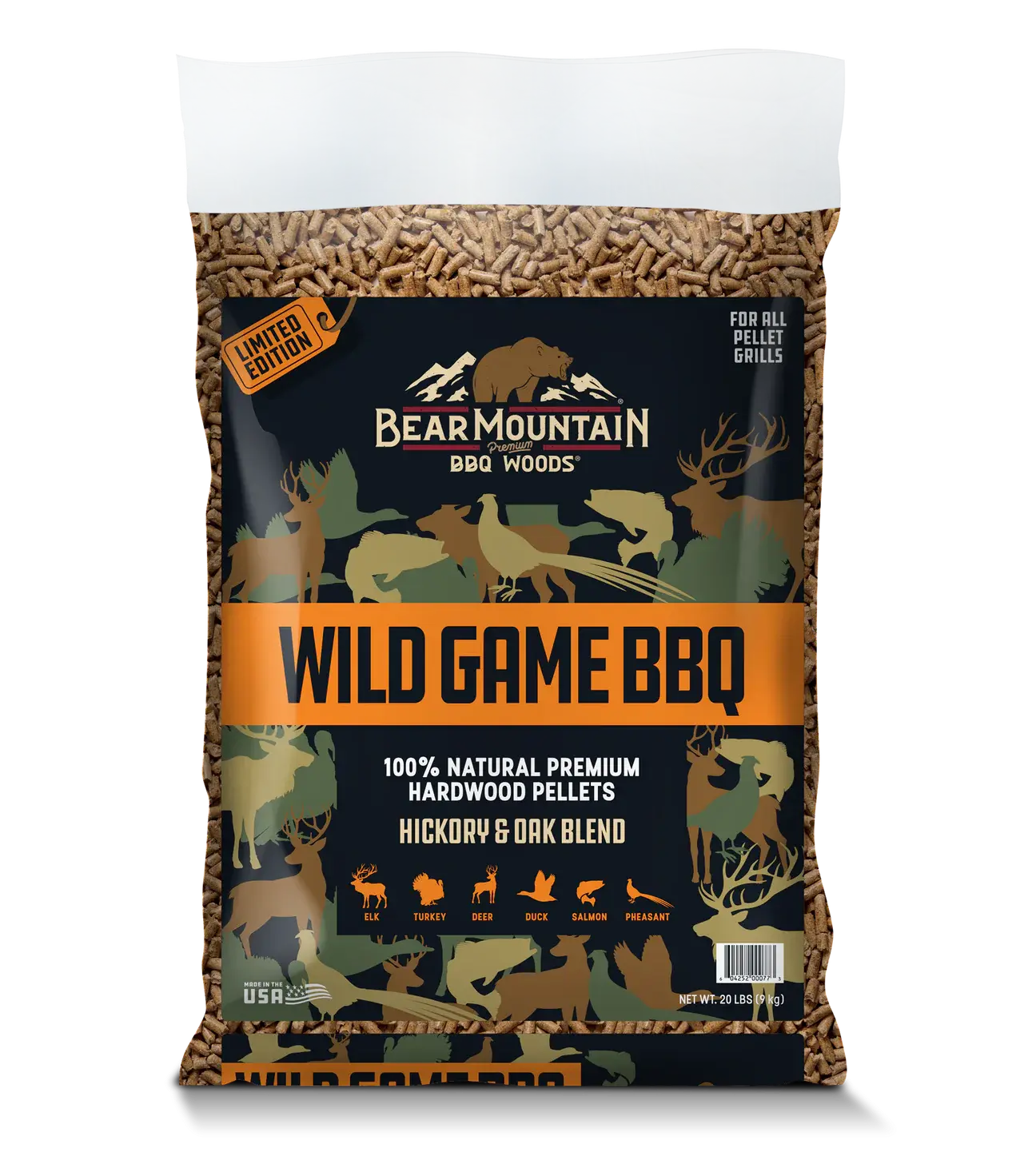 פֶלֶט למעשנה-תערובת מ-עצים אמריקאיים 9 ק”ג Wild Game BBQ Pellets