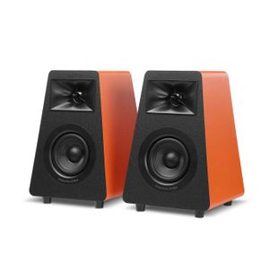 זוג רמקולי מדף מוגברים AIYIMA S30 — קומפקטיים עם BT, USB DAC ו-Optical (Orange)