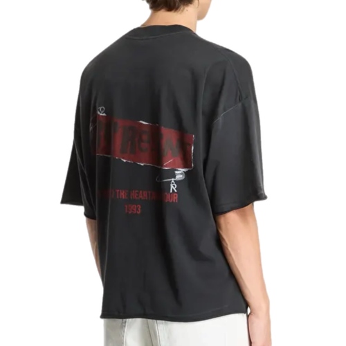 חולצה REPRESENT מידות S-XXL לגברים בגוון לבן עם הדפס ורוד - מבט צד