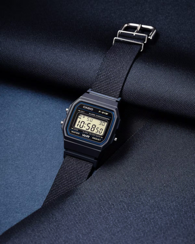 CASIO F-91WF-2A וינטג רצועת בד אקולוגית